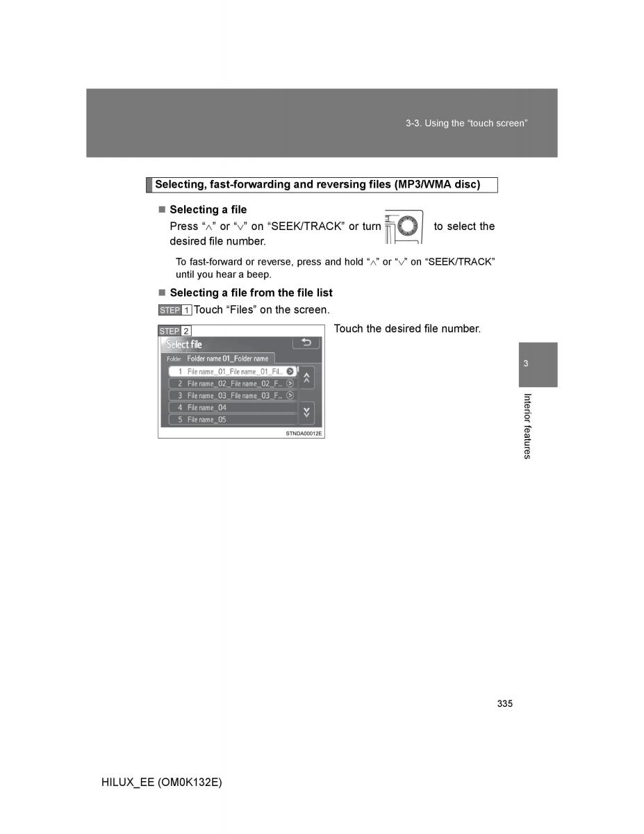 Toyota Hilux VII 7 owners manual / page 335