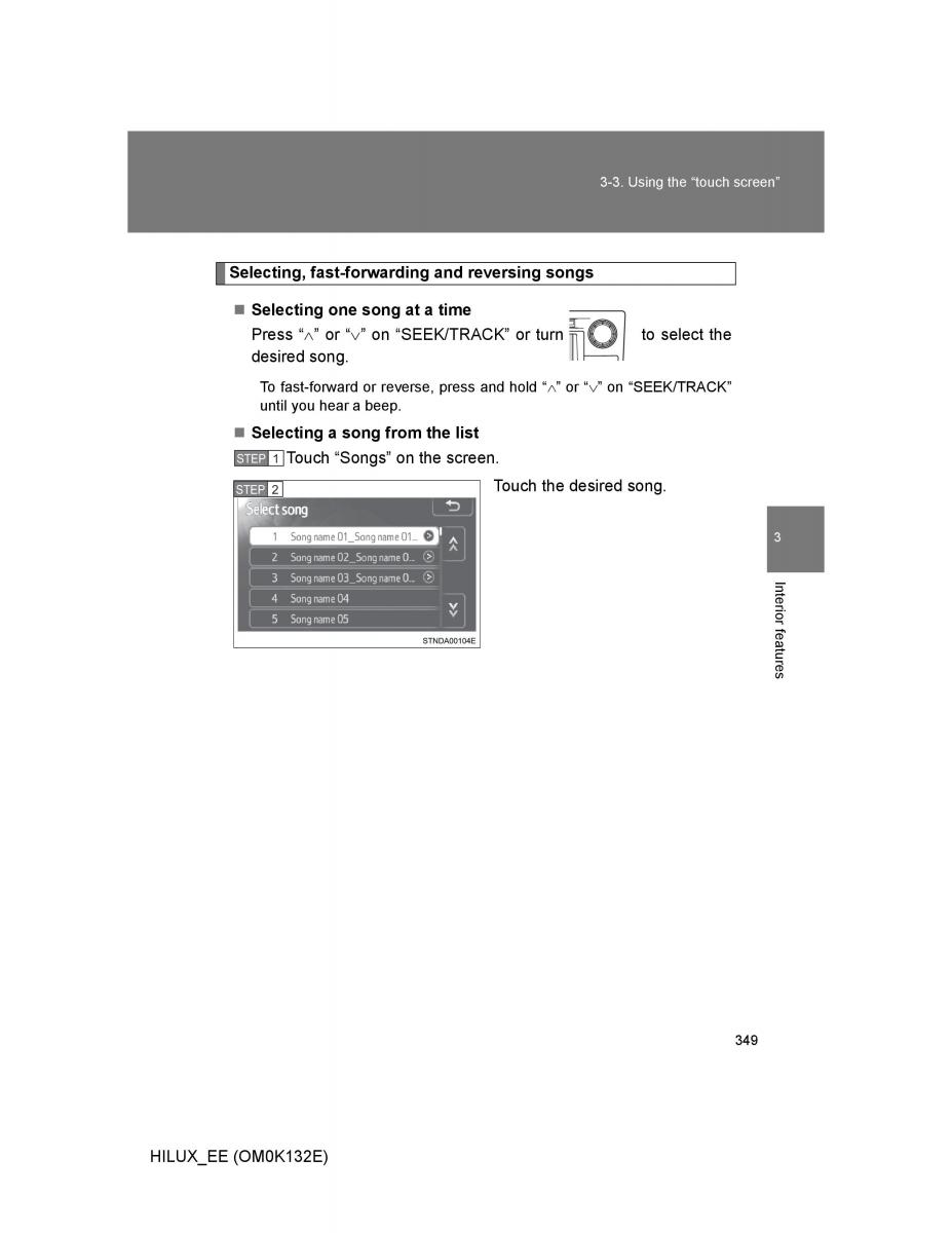 Toyota Hilux VII 7 owners manual / page 349