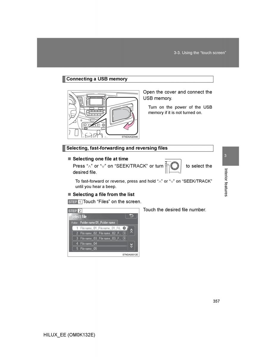 Toyota Hilux VII 7 owners manual / page 357