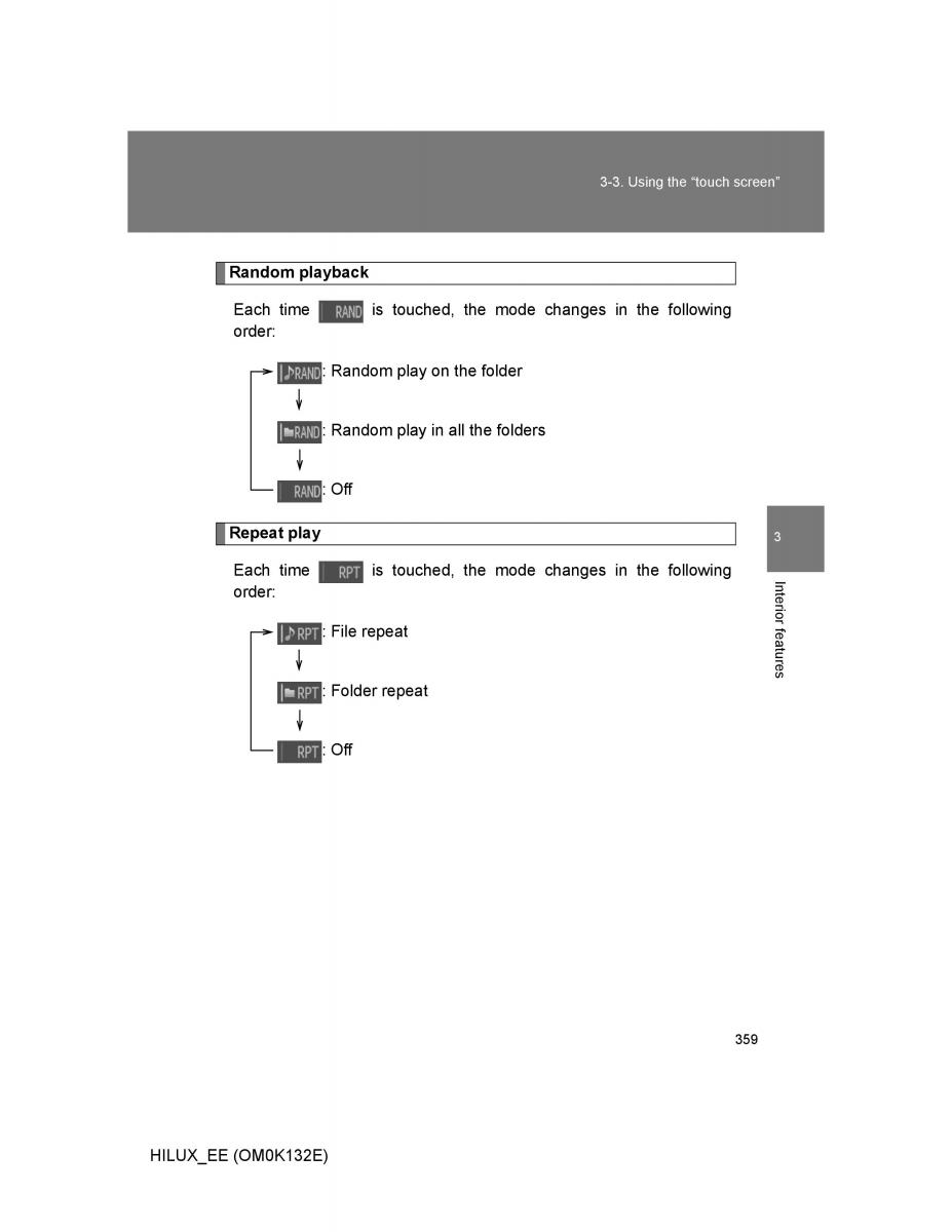 Toyota Hilux VII 7 owners manual / page 359