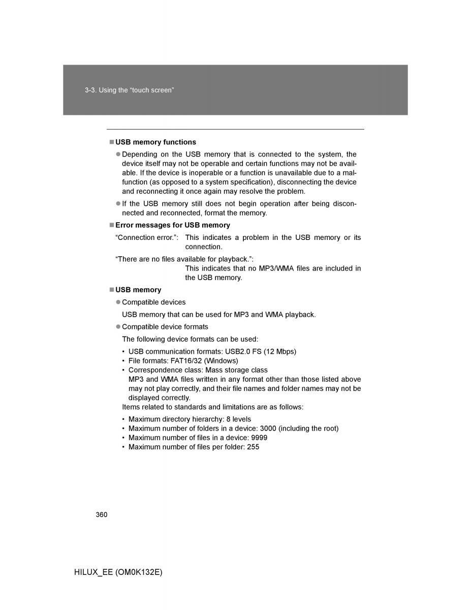 Toyota Hilux VII 7 owners manual / page 360