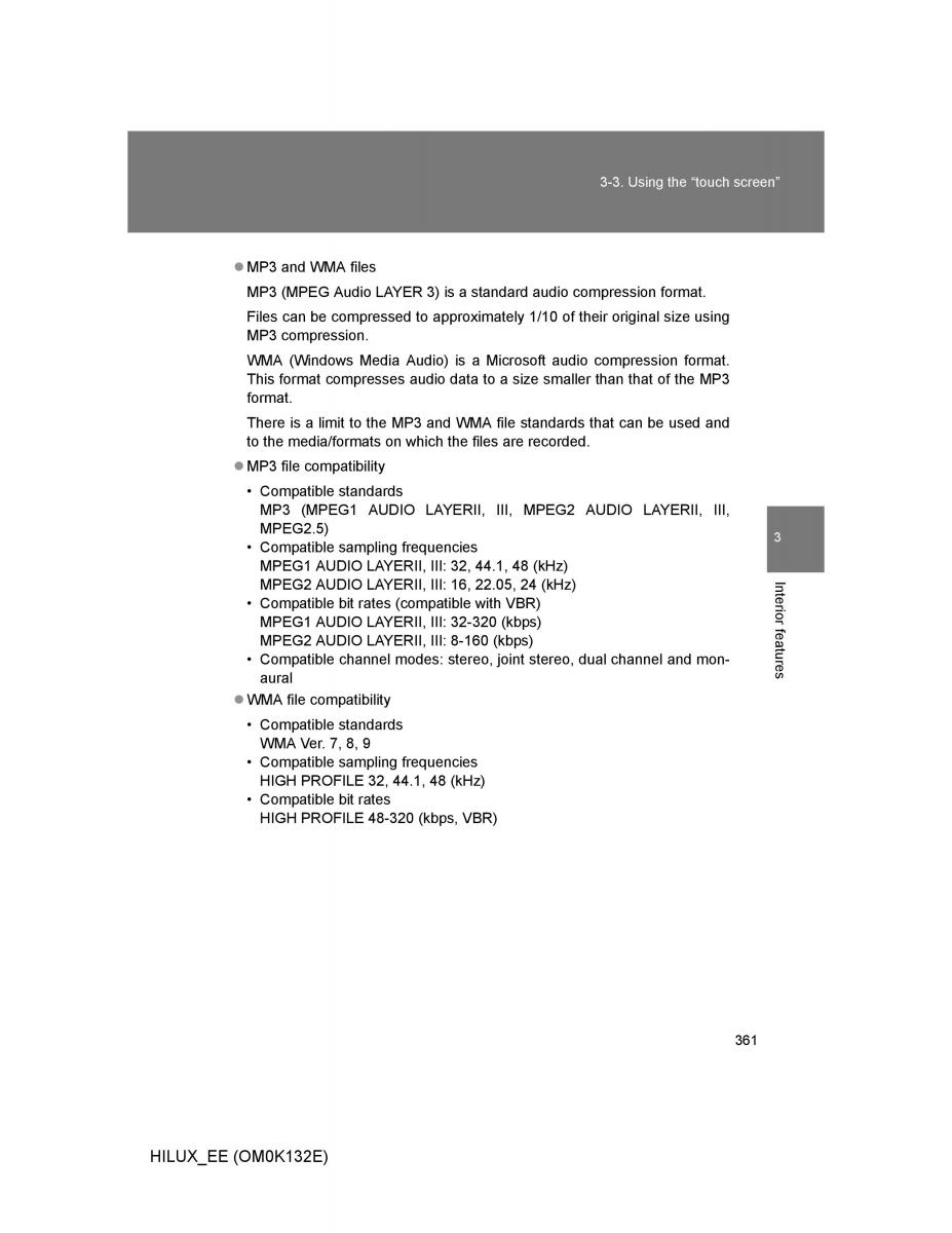 Toyota Hilux VII 7 owners manual / page 361