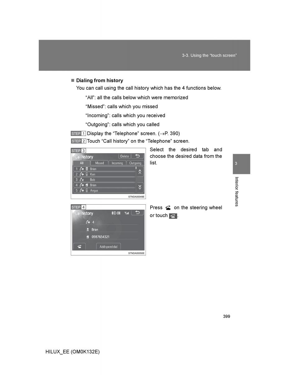 Toyota Hilux VII 7 owners manual / page 399