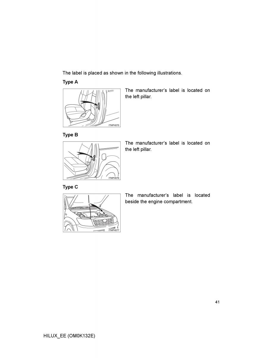 Toyota Hilux VII 7 owners manual / page 41