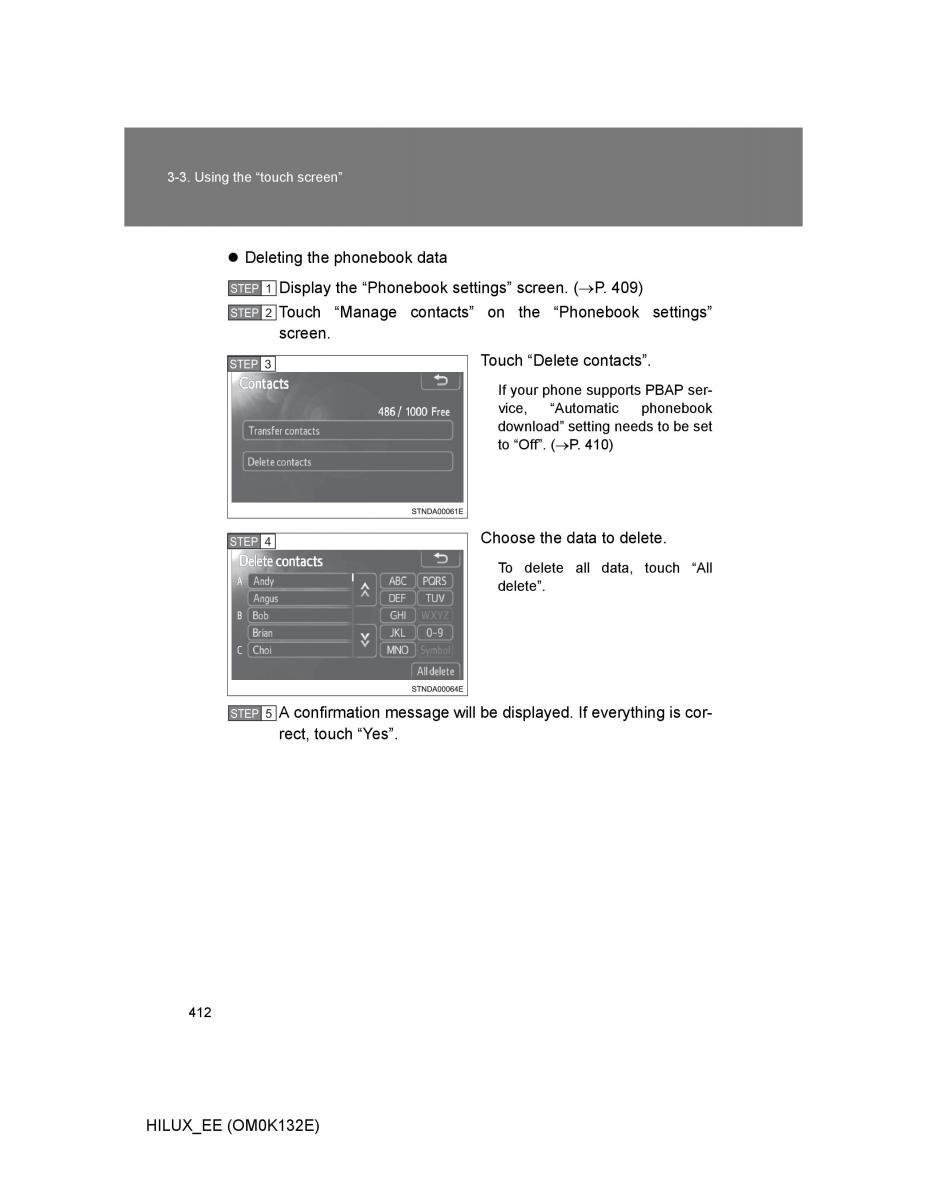 Toyota Hilux VII 7 owners manual / page 412