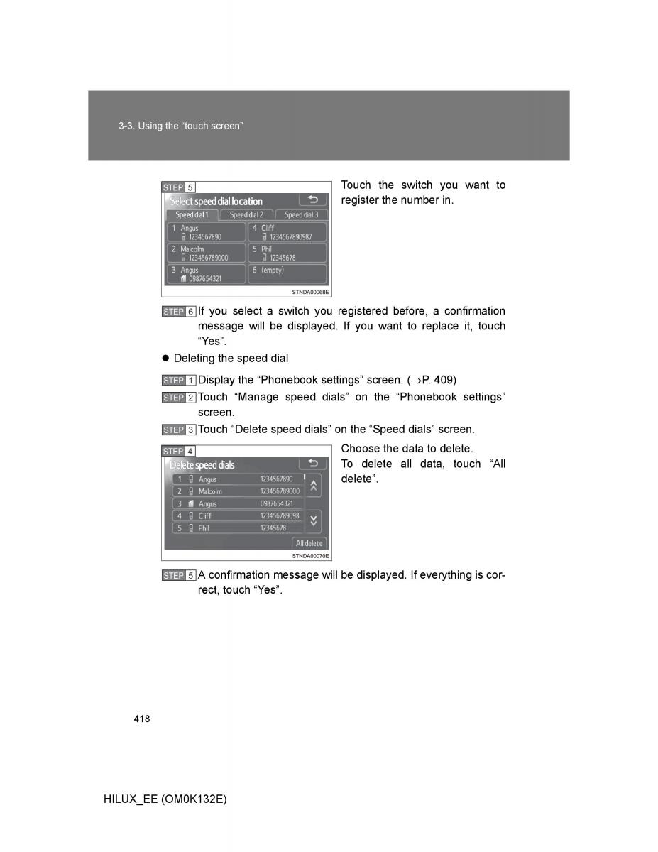 Toyota Hilux VII 7 owners manual / page 418