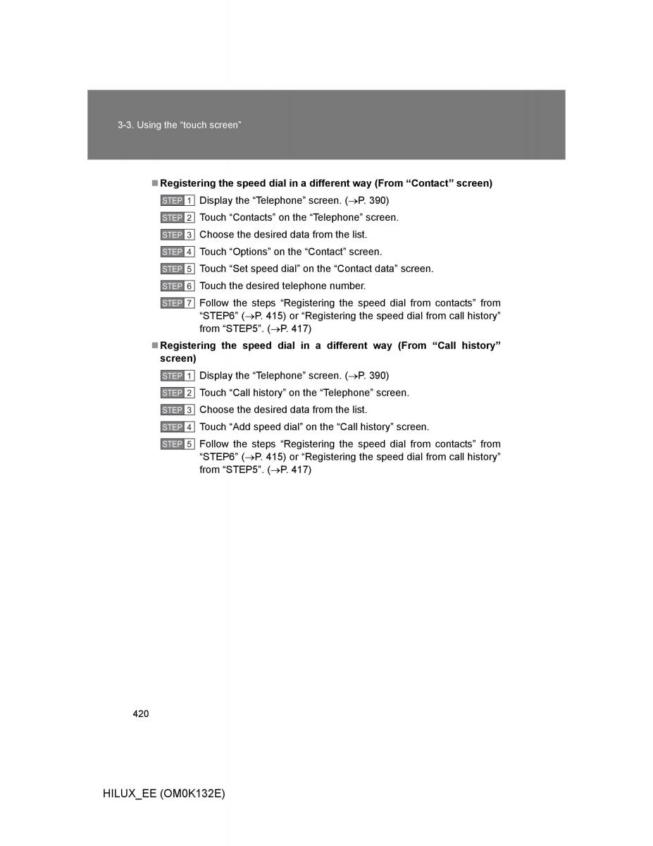 Toyota Hilux VII 7 owners manual / page 420