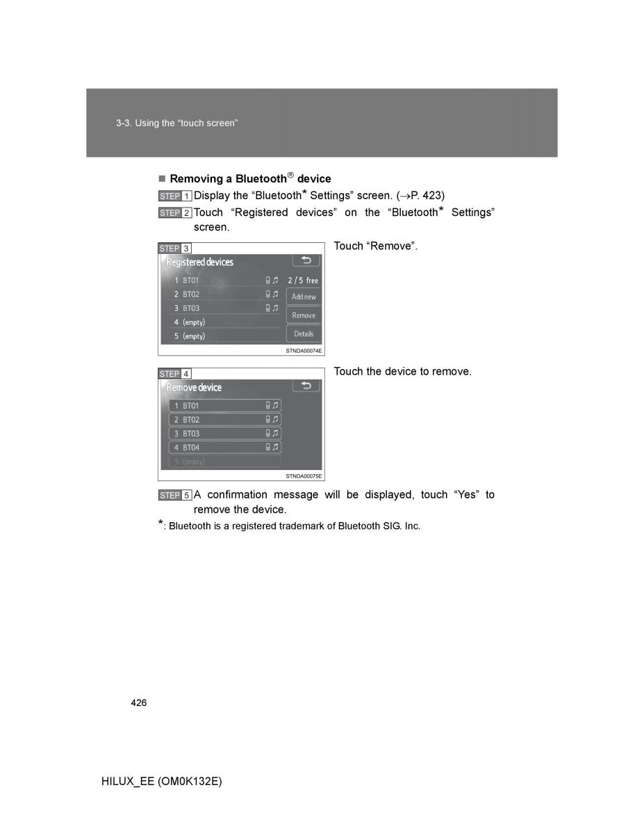 Toyota Hilux VII 7 owners manual / page 426