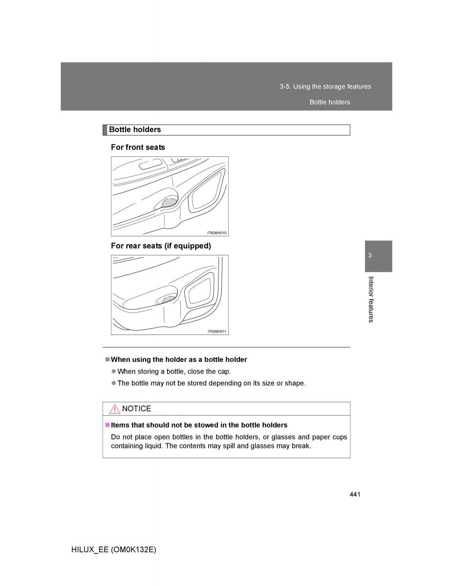 Toyota Hilux VII 7 owners manual / page 441