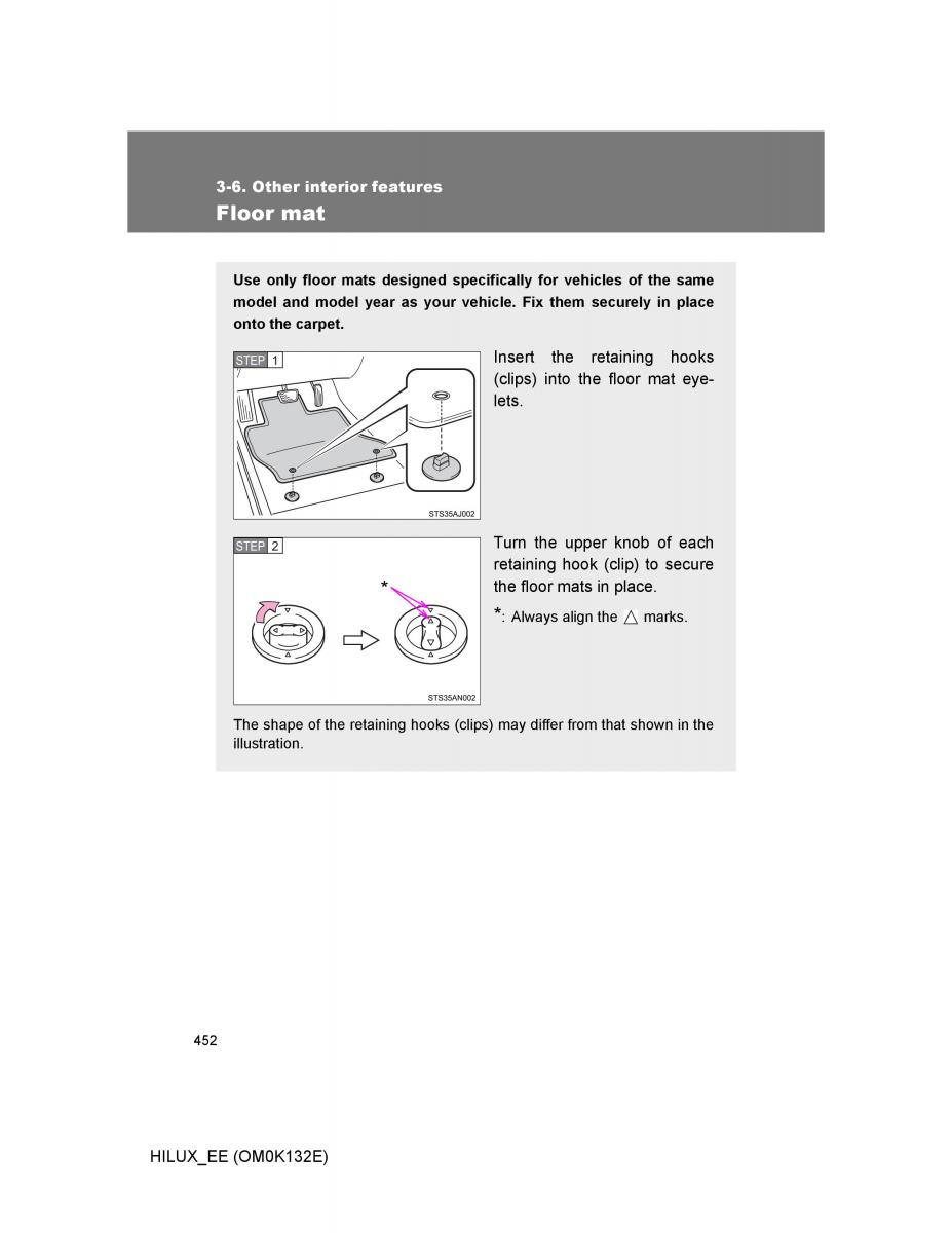 Toyota Hilux VII 7 owners manual / page 452