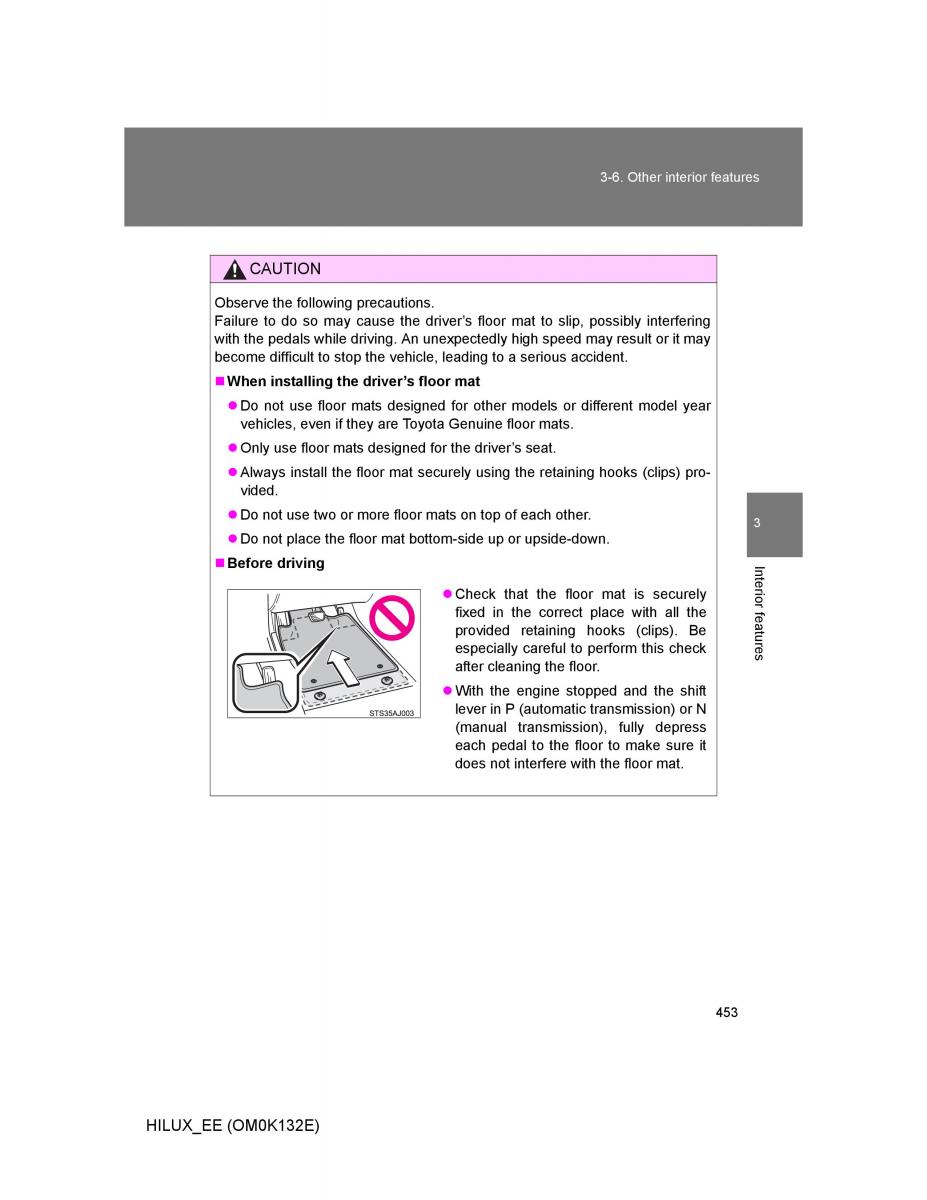 Toyota Hilux VII 7 owners manual / page 453