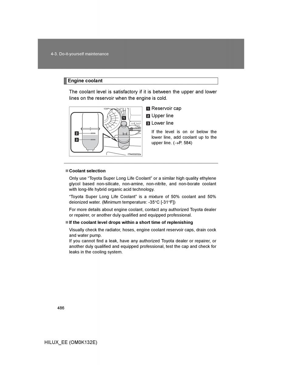 Toyota Hilux VII 7 owners manual / page 486