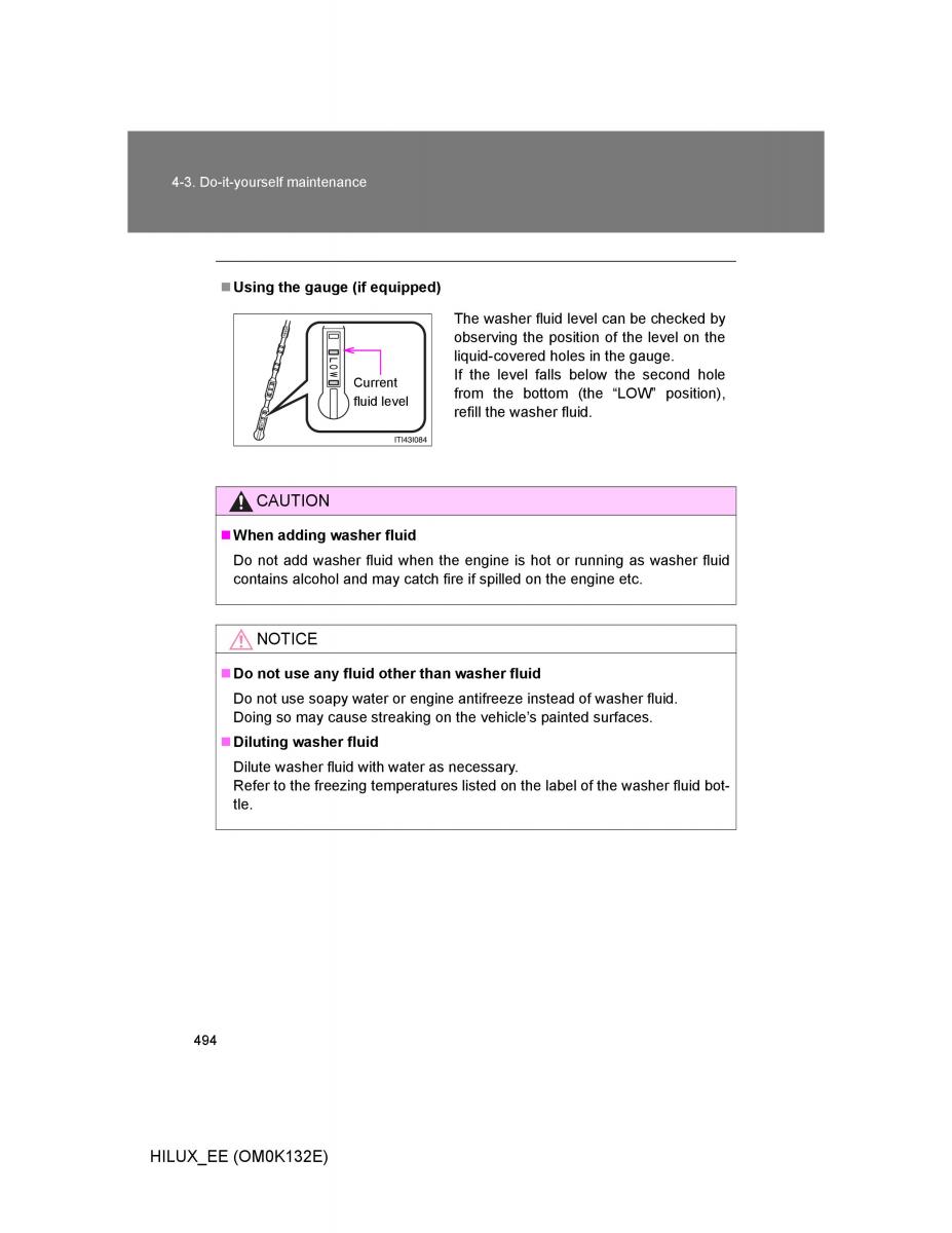 Toyota Hilux VII 7 owners manual / page 494