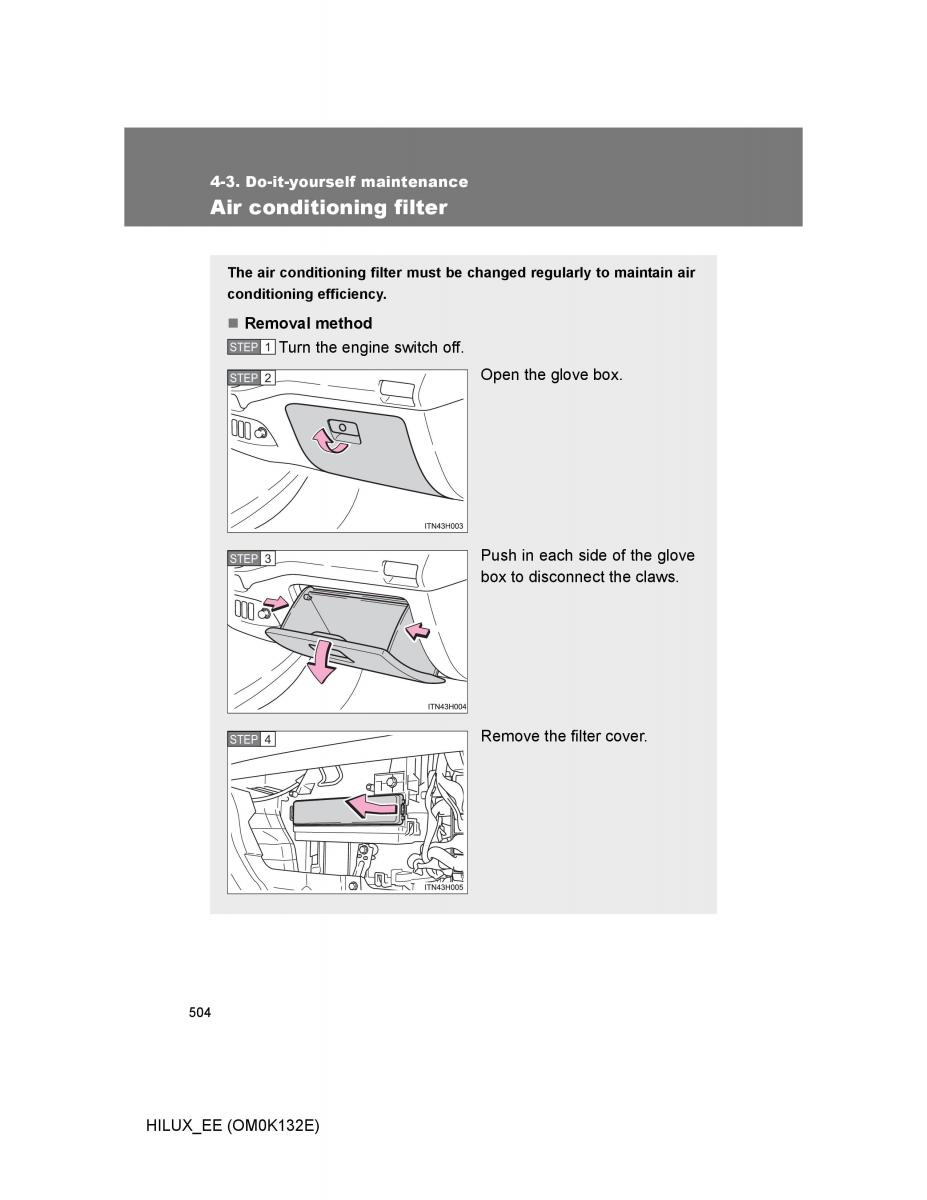 Toyota Hilux VII 7 owners manual / page 504