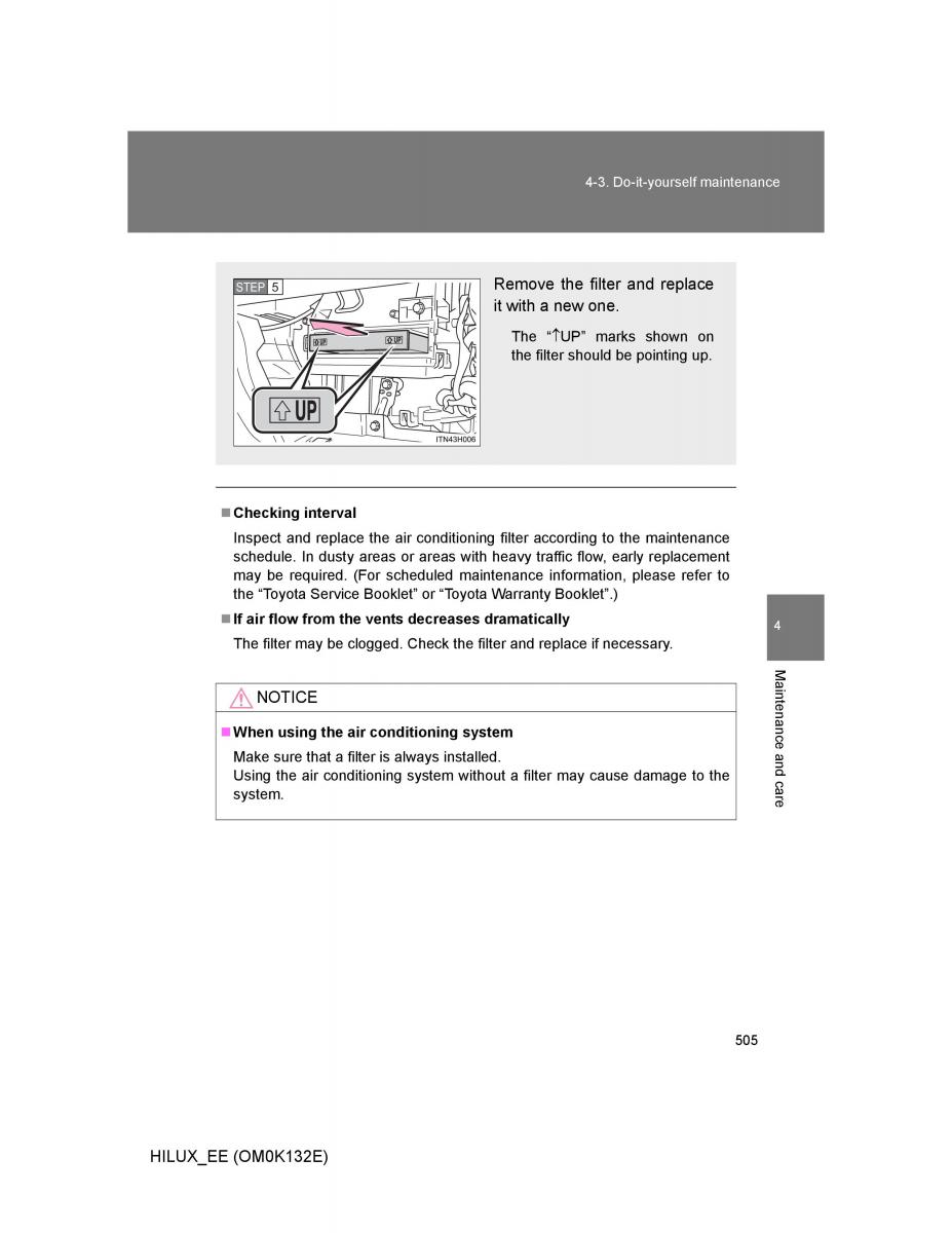 Toyota Hilux VII 7 owners manual / page 505