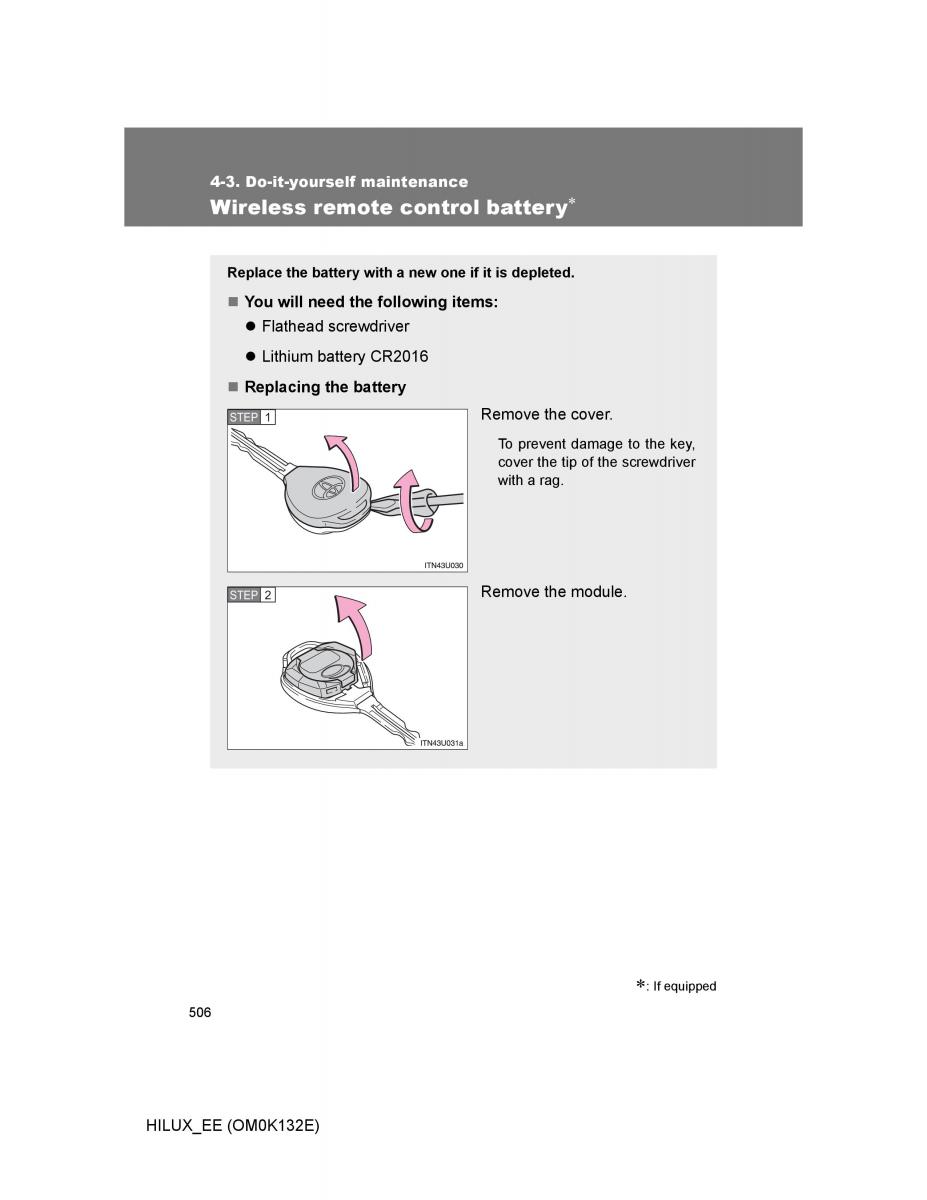 Toyota Hilux VII 7 owners manual / page 506