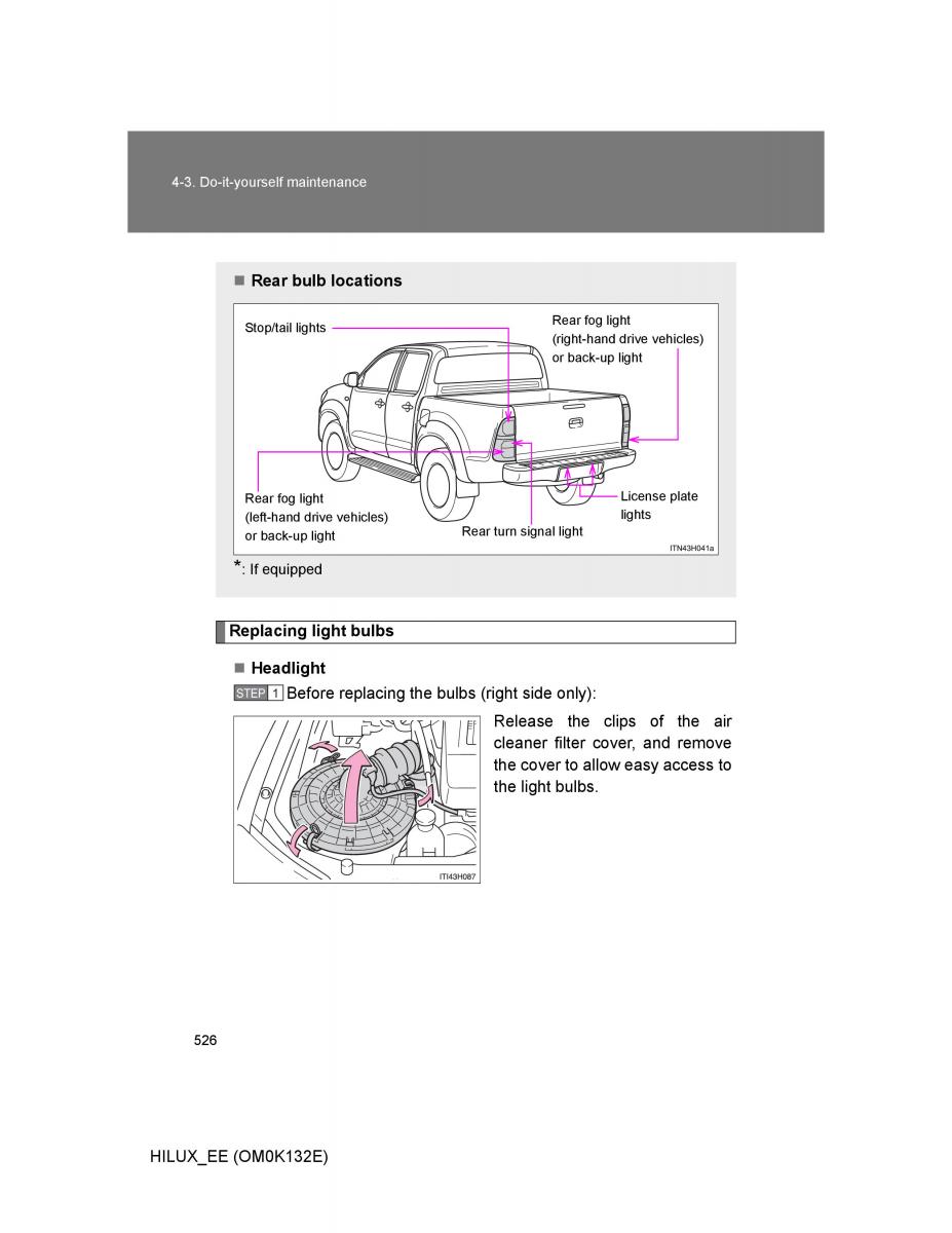 Toyota Hilux VII 7 owners manual / page 526