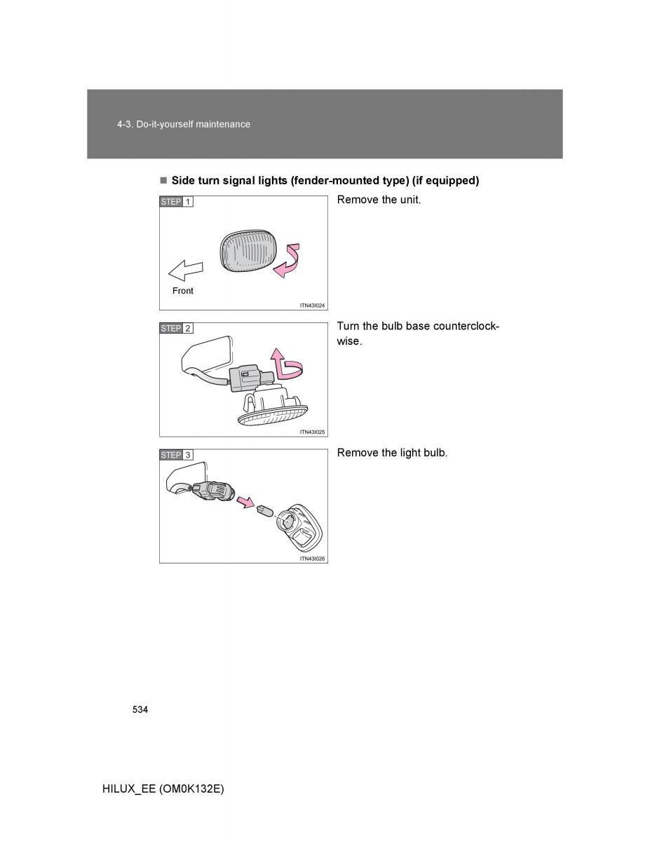 Toyota Hilux VII 7 owners manual / page 534