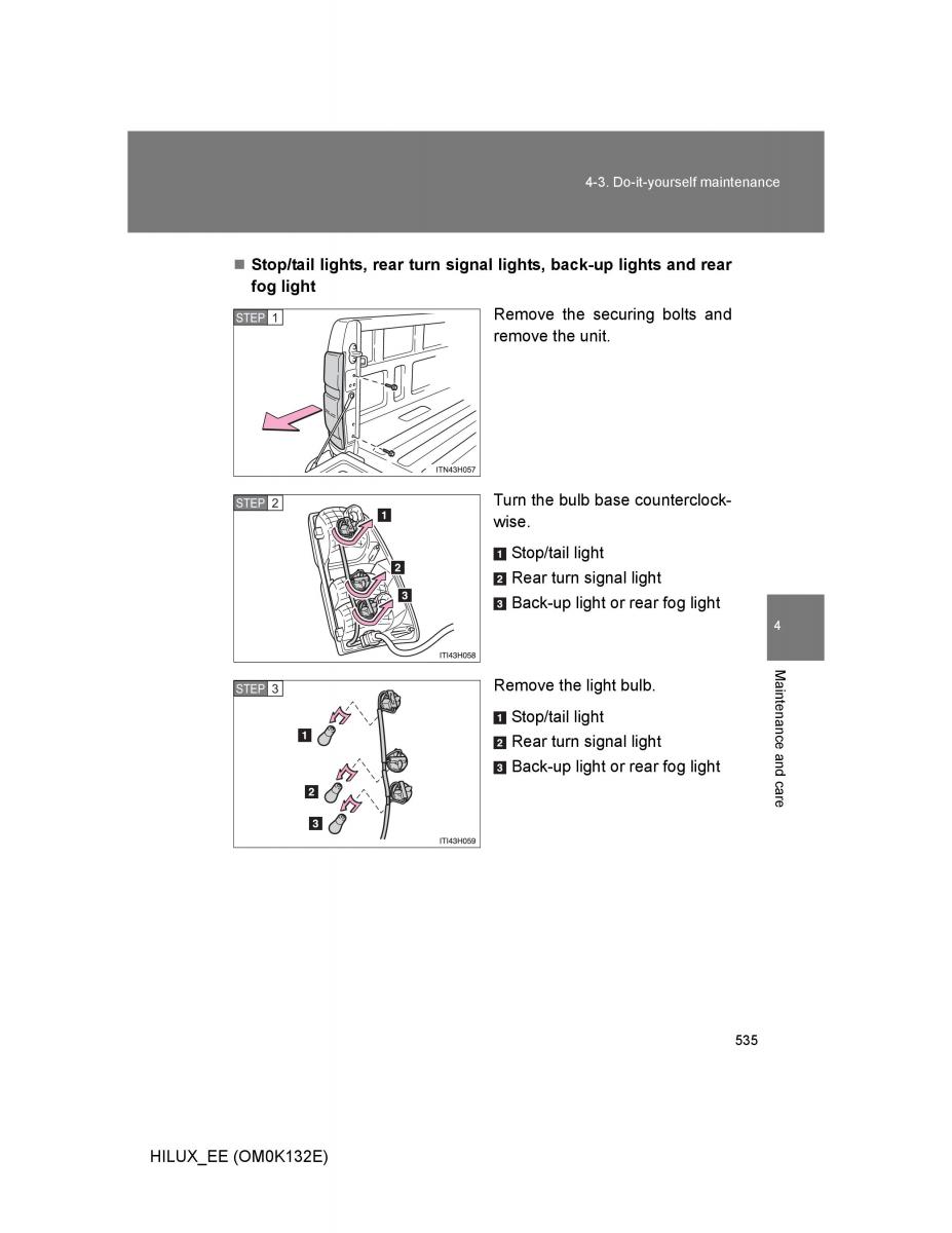 Toyota Hilux VII 7 owners manual / page 535