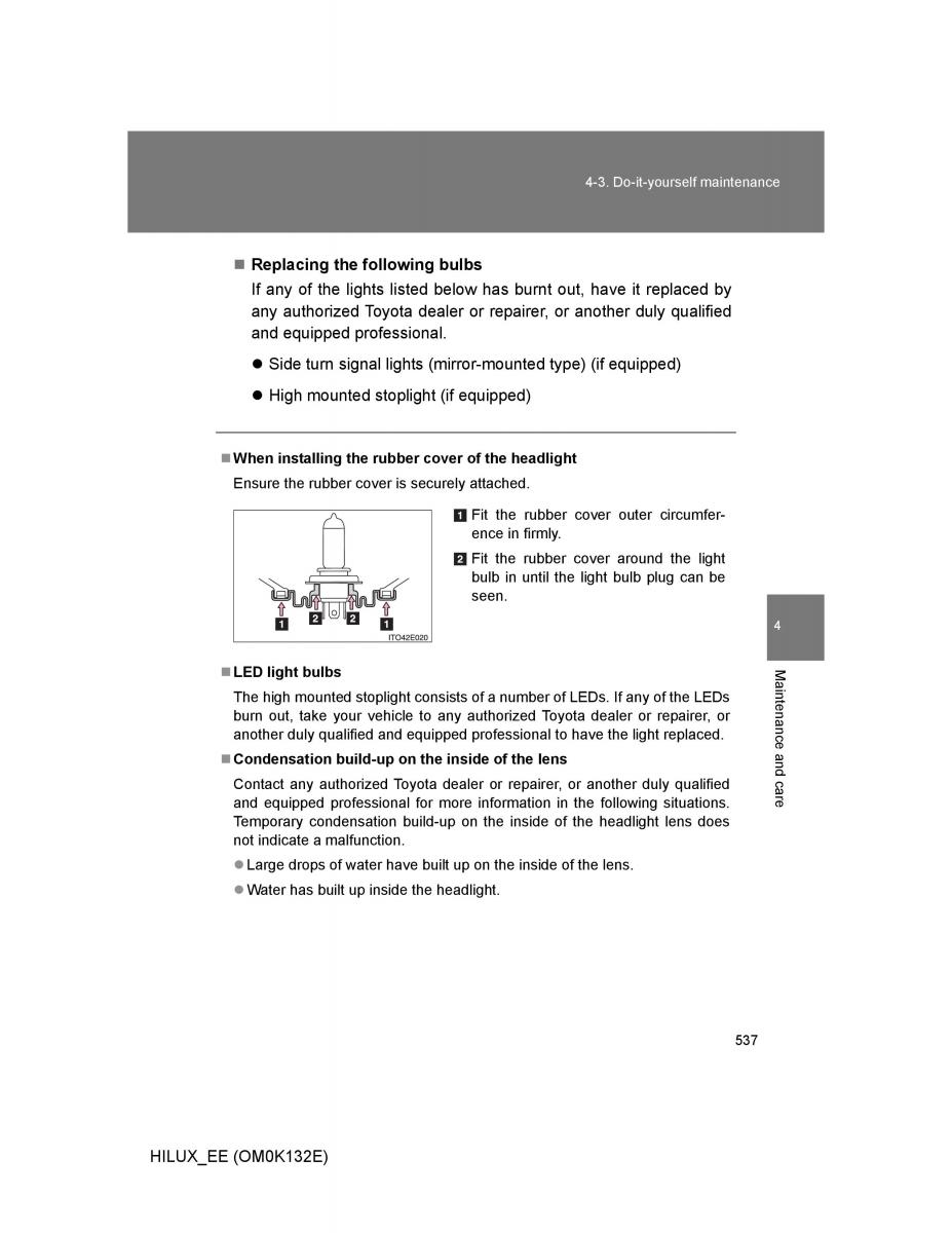 Toyota Hilux VII 7 owners manual / page 537