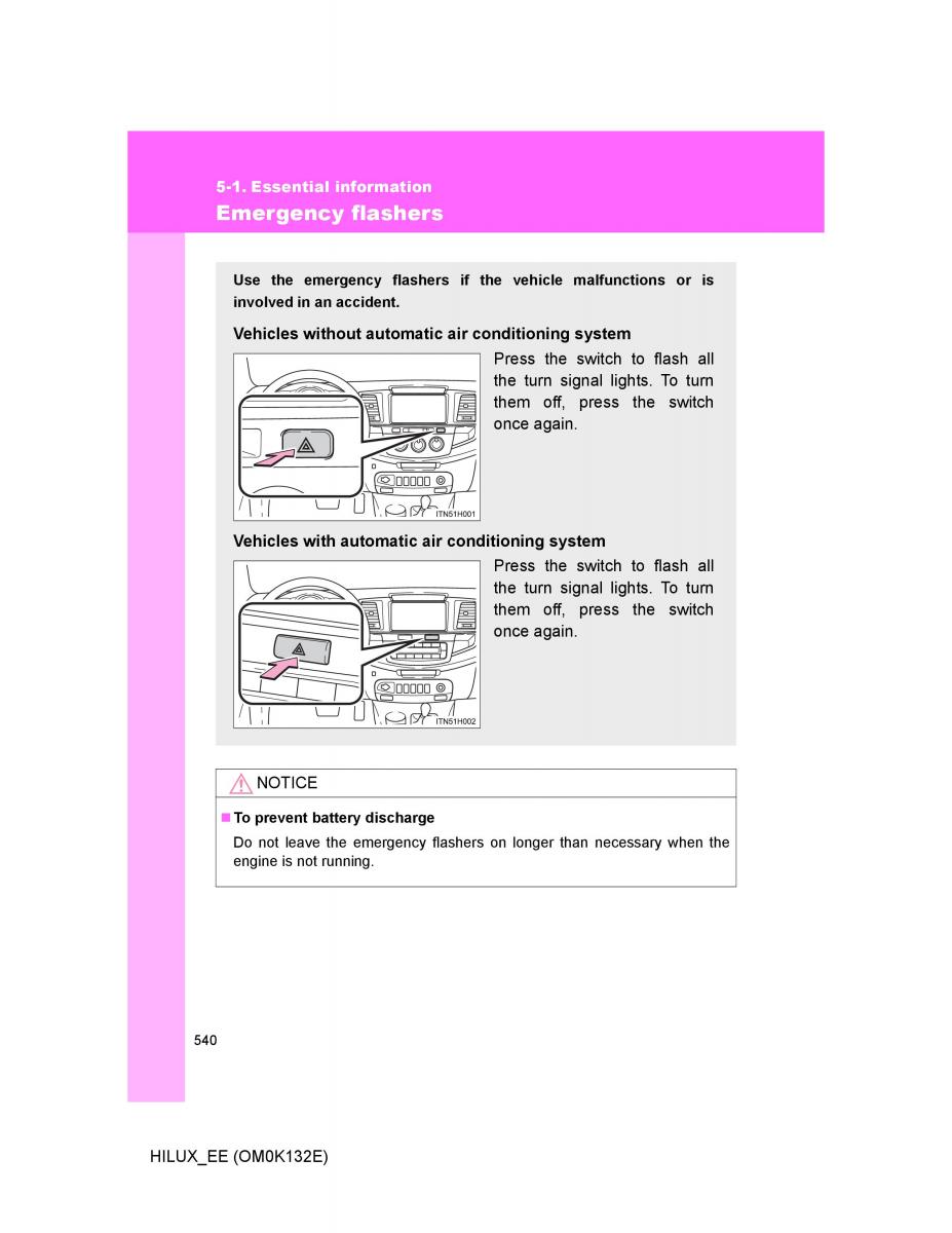 Toyota Hilux VII 7 owners manual / page 540