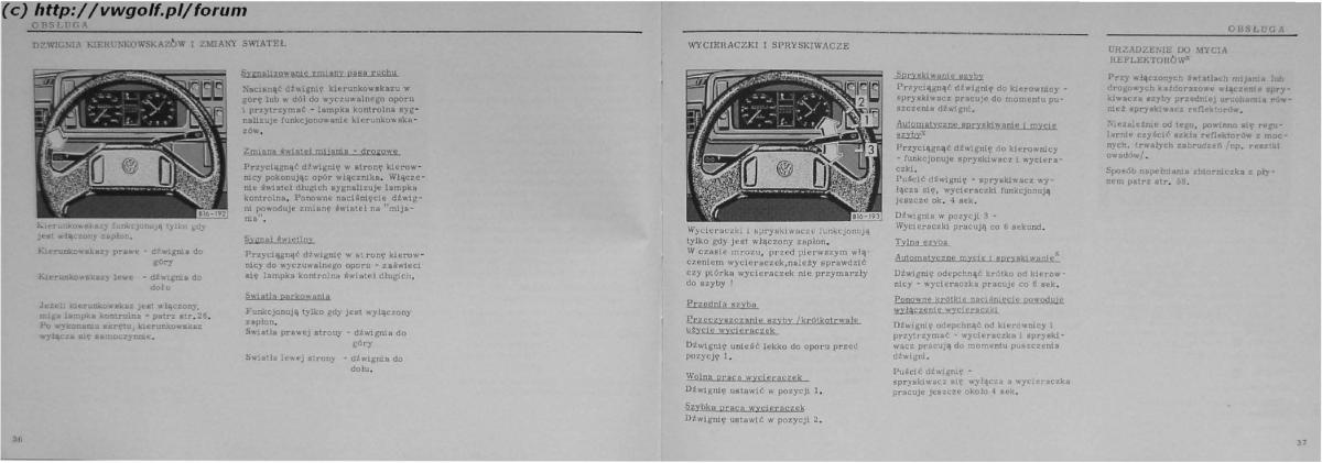 VW Golf II 2 MK2 instrukcja obslugi / page 20