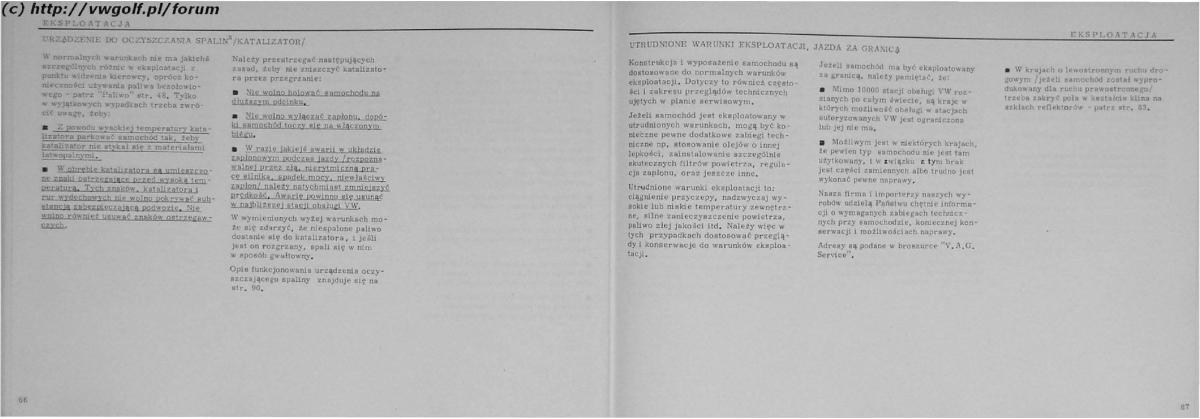 VW Golf II 2 MK2 instrukcja obslugi / page 35