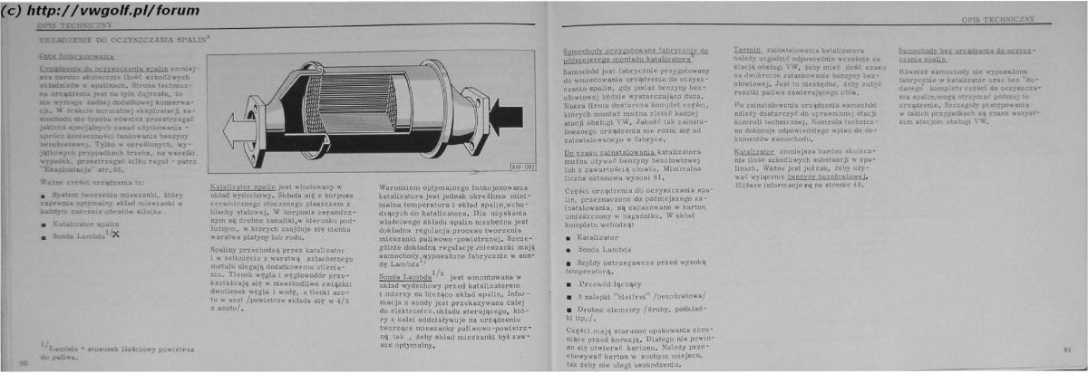 VW Golf II 2 MK2 instrukcja obslugi / page 47