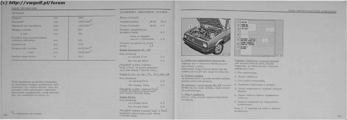 VW Golf II 2 MK2 instrukcja obslugi / page 54