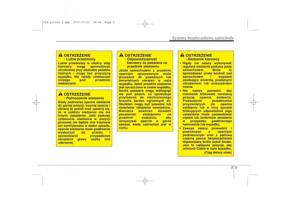 manual  Kia Sportage III instrukcja / page 18