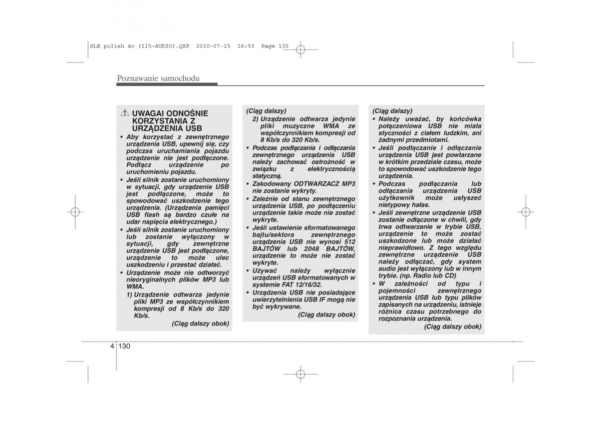 instrukcja obslugi  Kia Sportage III instrukcja / page 215