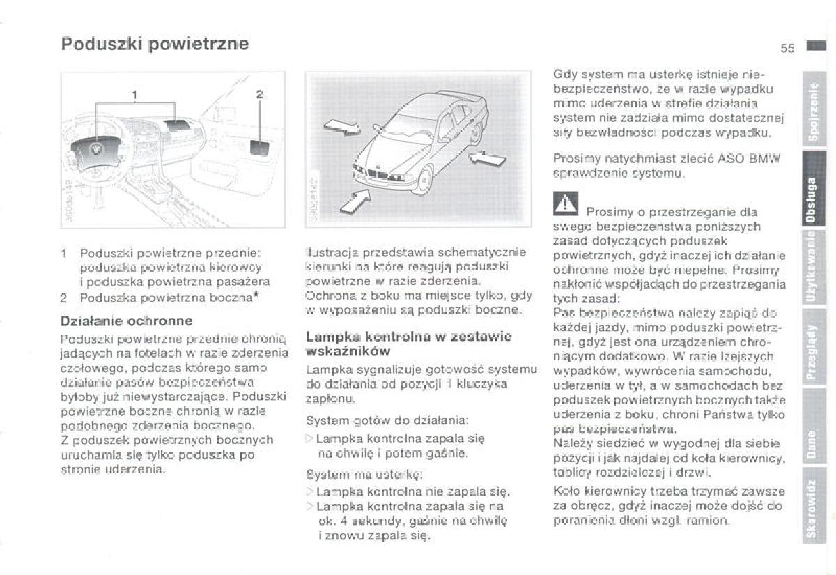 BMW 3 E36 instrukcja obslugi / page 55