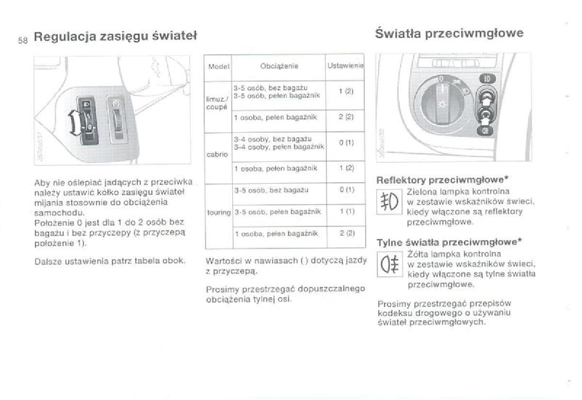 BMW 3 E36 instrukcja obslugi / page 58