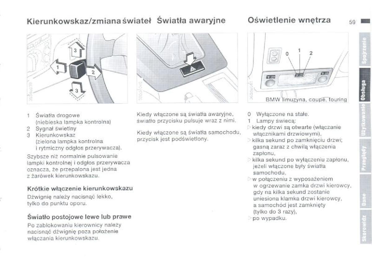 BMW 3 E36 instrukcja obslugi / page 59