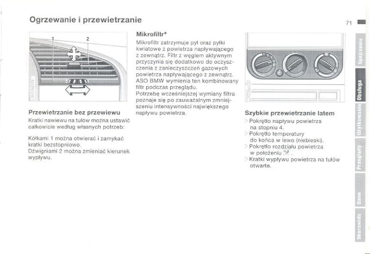 BMW 3 E36 instrukcja obslugi / page 71