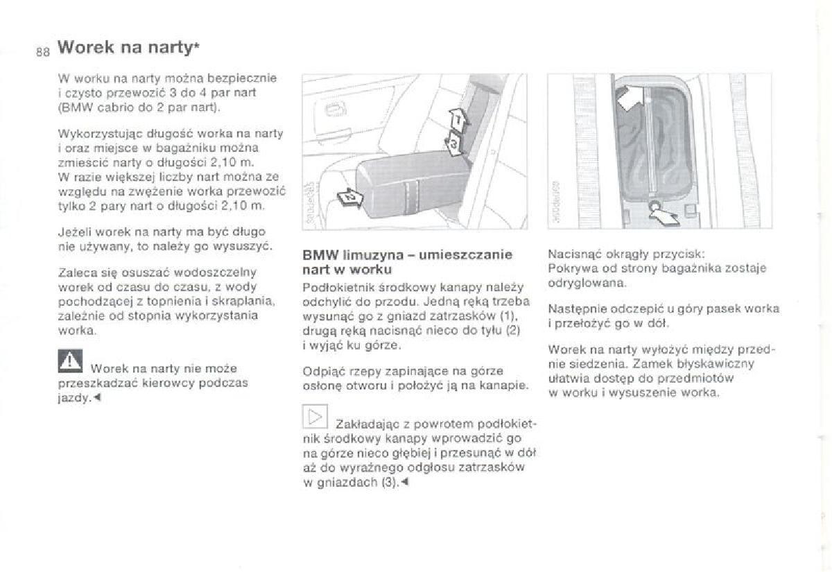 BMW 3 E36 instrukcja obslugi / page 88