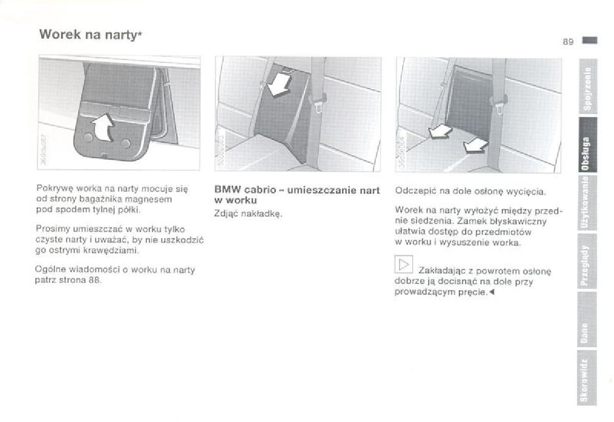 BMW 3 E36 instrukcja obslugi / page 89