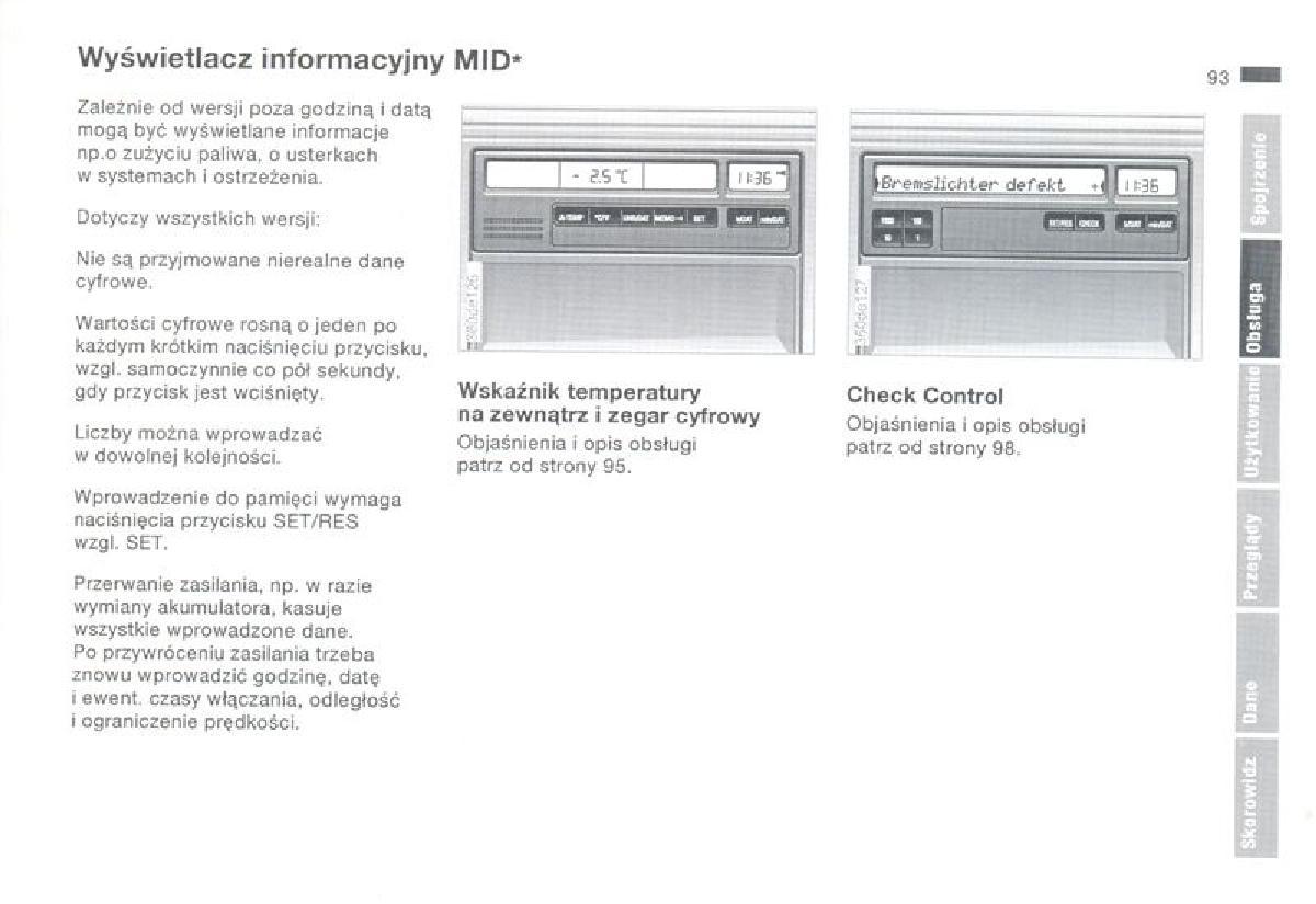 BMW 3 E36 instrukcja obslugi / page 93