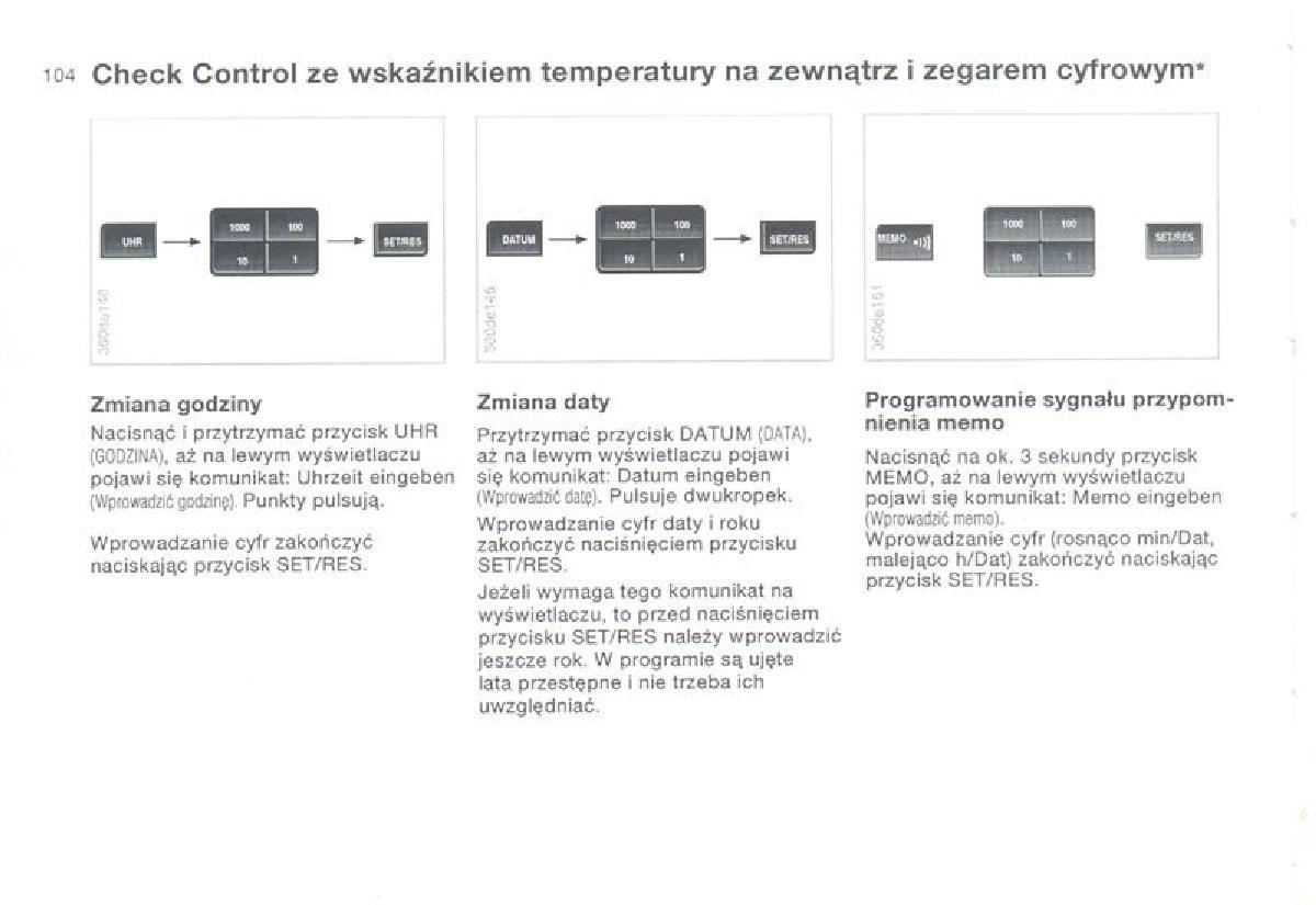 BMW 3 E36 instrukcja obslugi / page 104