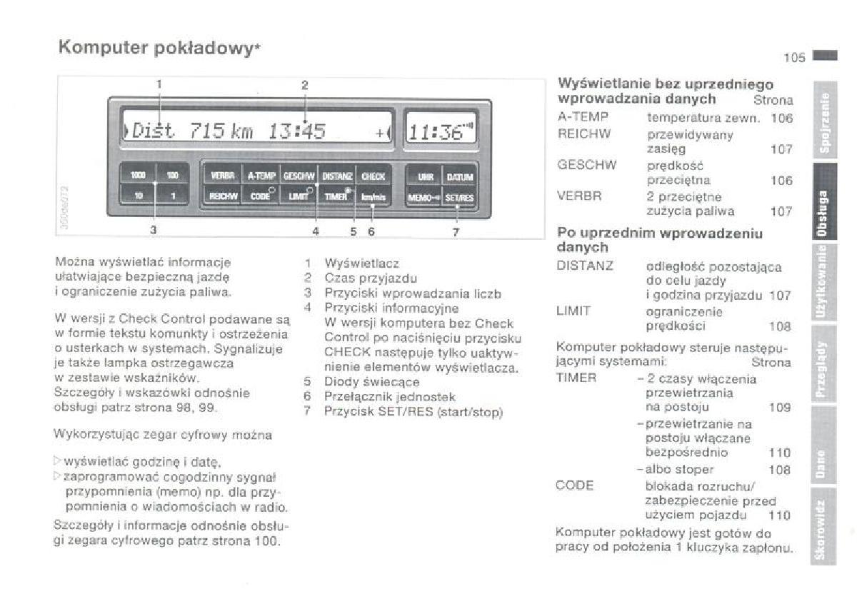 BMW 3 E36 instrukcja obslugi / page 105