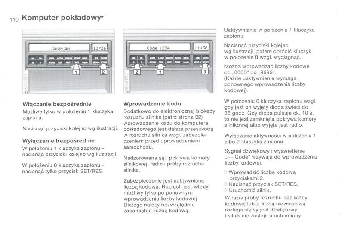 BMW 3 E36 instrukcja obslugi / page 110