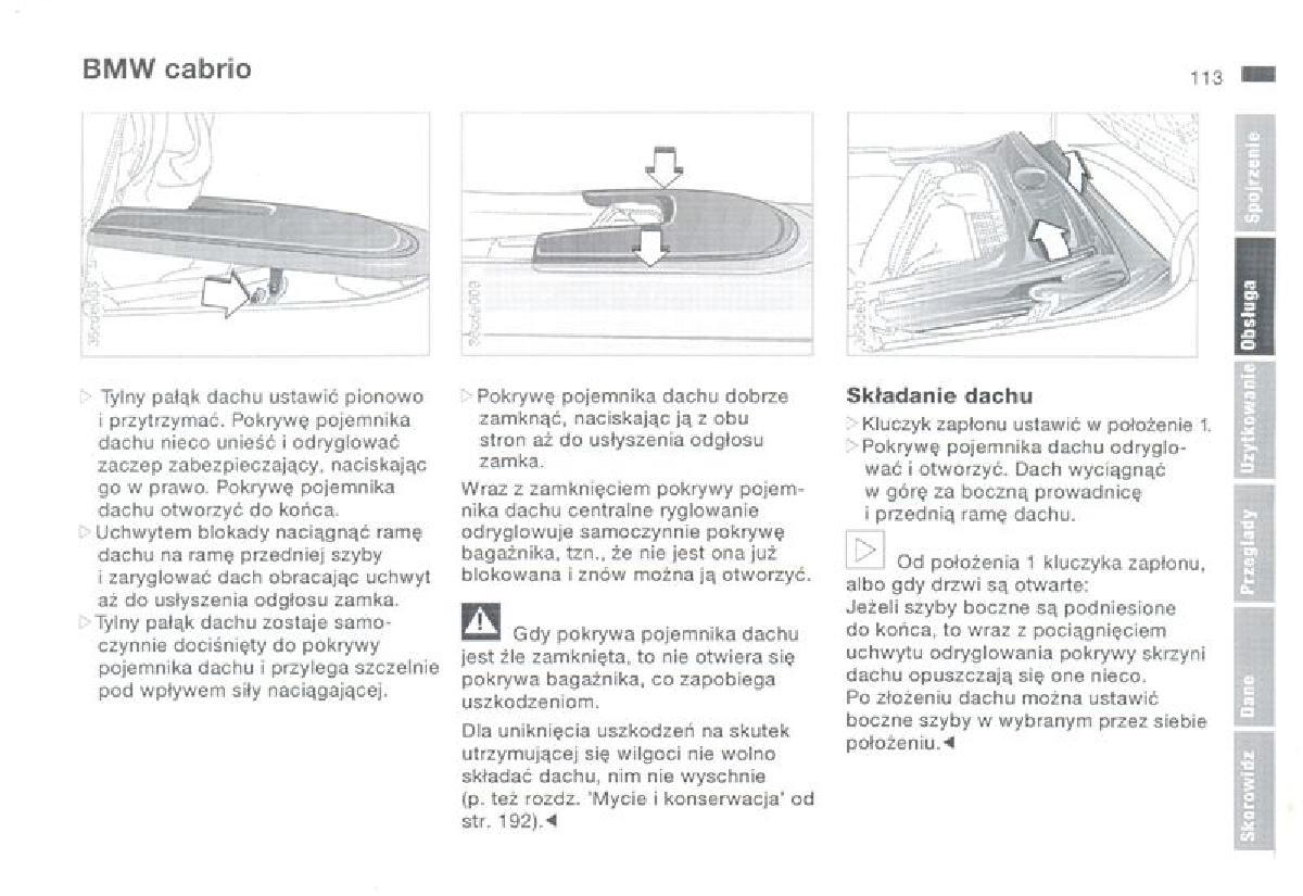 BMW 3 E36 instrukcja obslugi / page 113