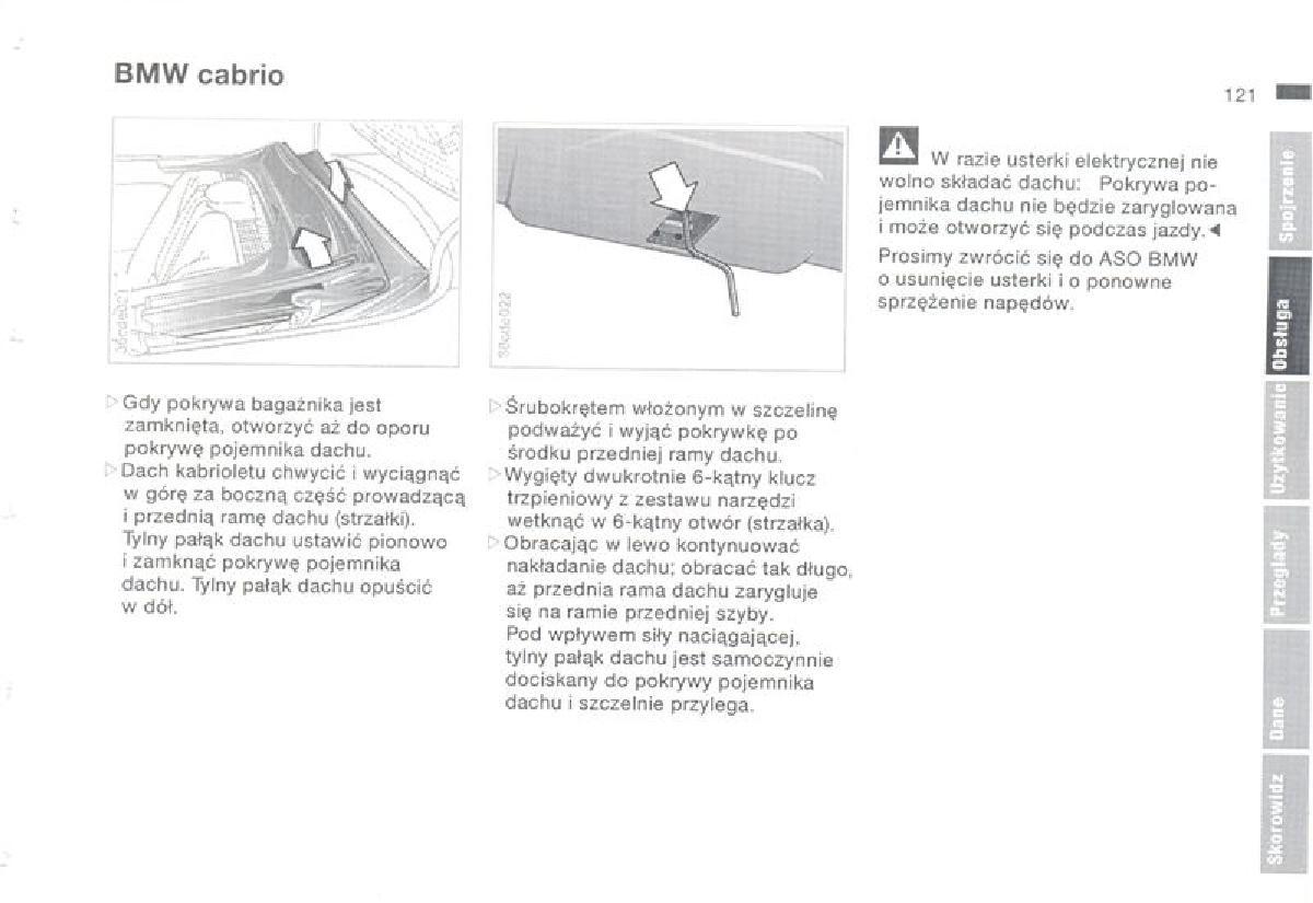 BMW 3 E36 instrukcja obslugi / page 121