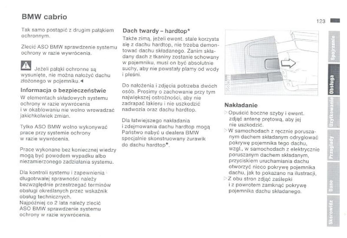 BMW 3 E36 instrukcja obslugi / page 123