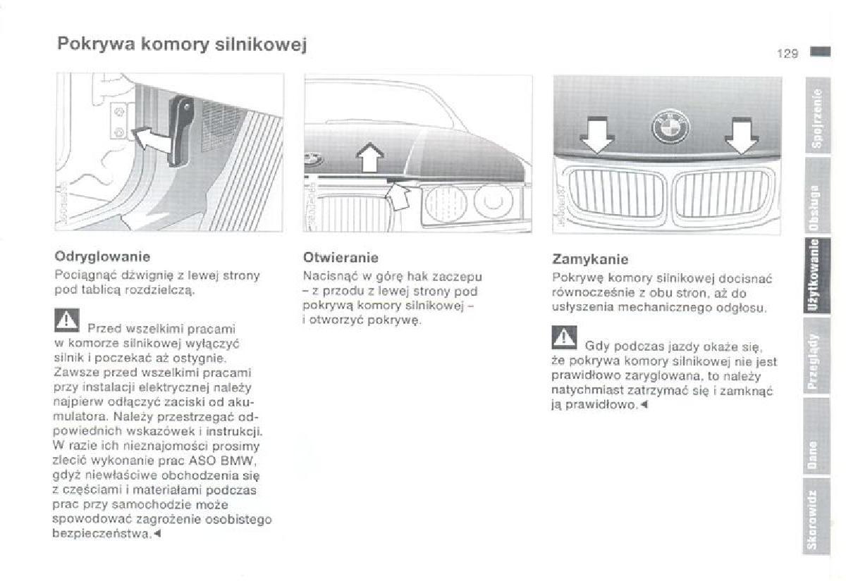 BMW 3 E36 instrukcja obslugi / page 129