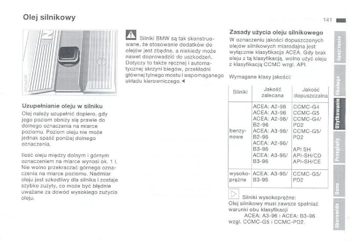 BMW 3 E36 instrukcja obslugi / page 141