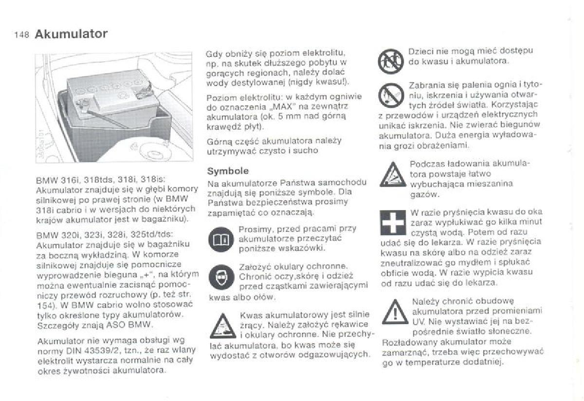 BMW 3 E36 instrukcja obslugi / page 148