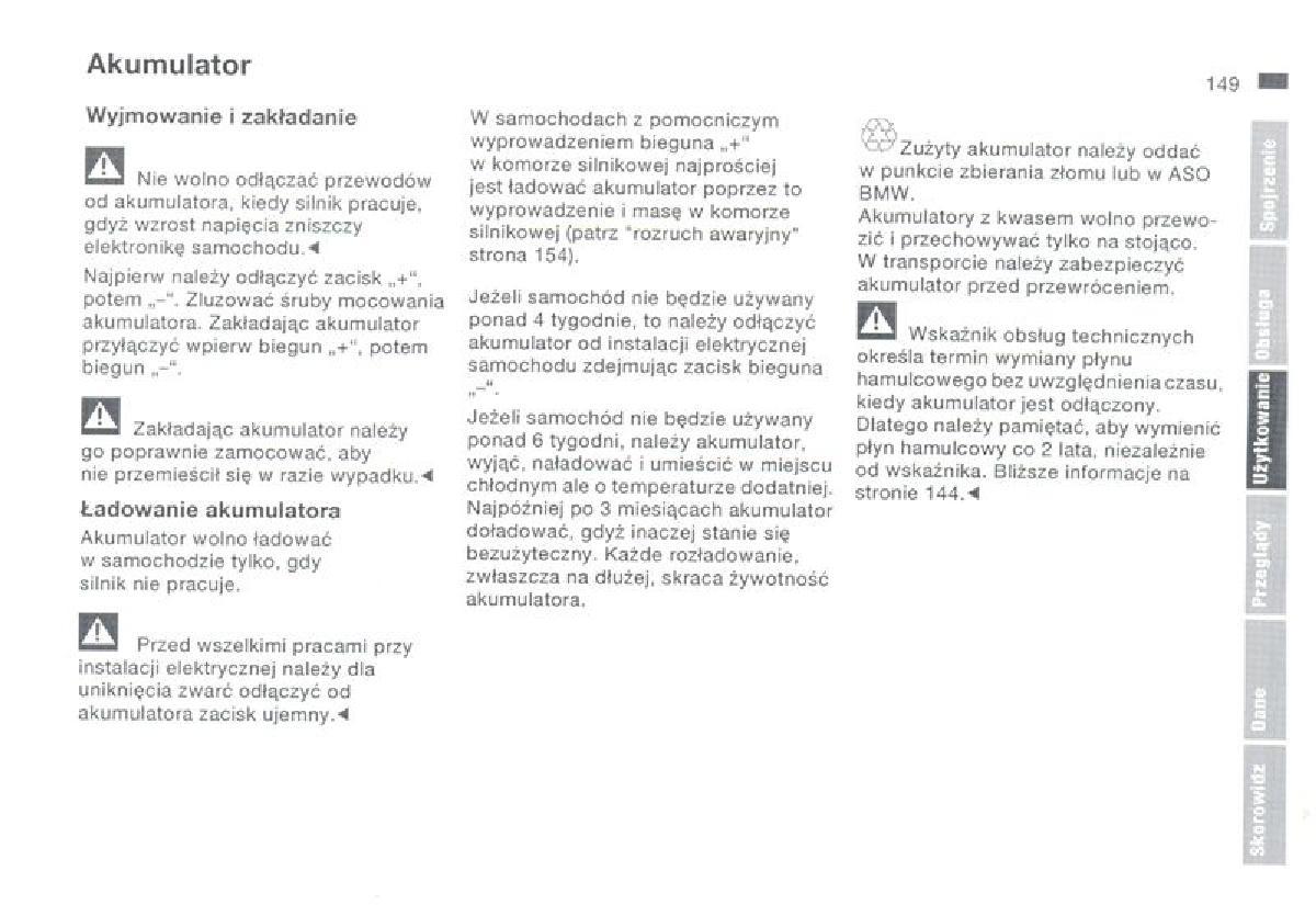 BMW 3 E36 instrukcja obslugi / page 149