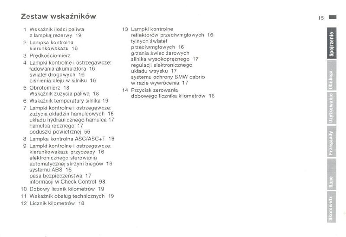 BMW 3 E36 instrukcja obslugi / page 15