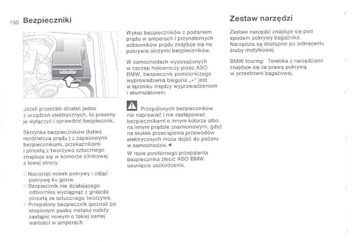 BMW 3 E36 instrukcja obslugi / page 150